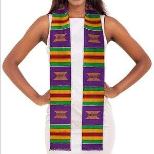 Kente Cloth Graduation Stole in Purple